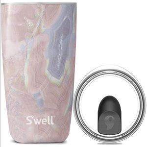 NWT Swell Pink Granite Stainless Steel Tumbler with Clear Slide Open Lid-18 oz